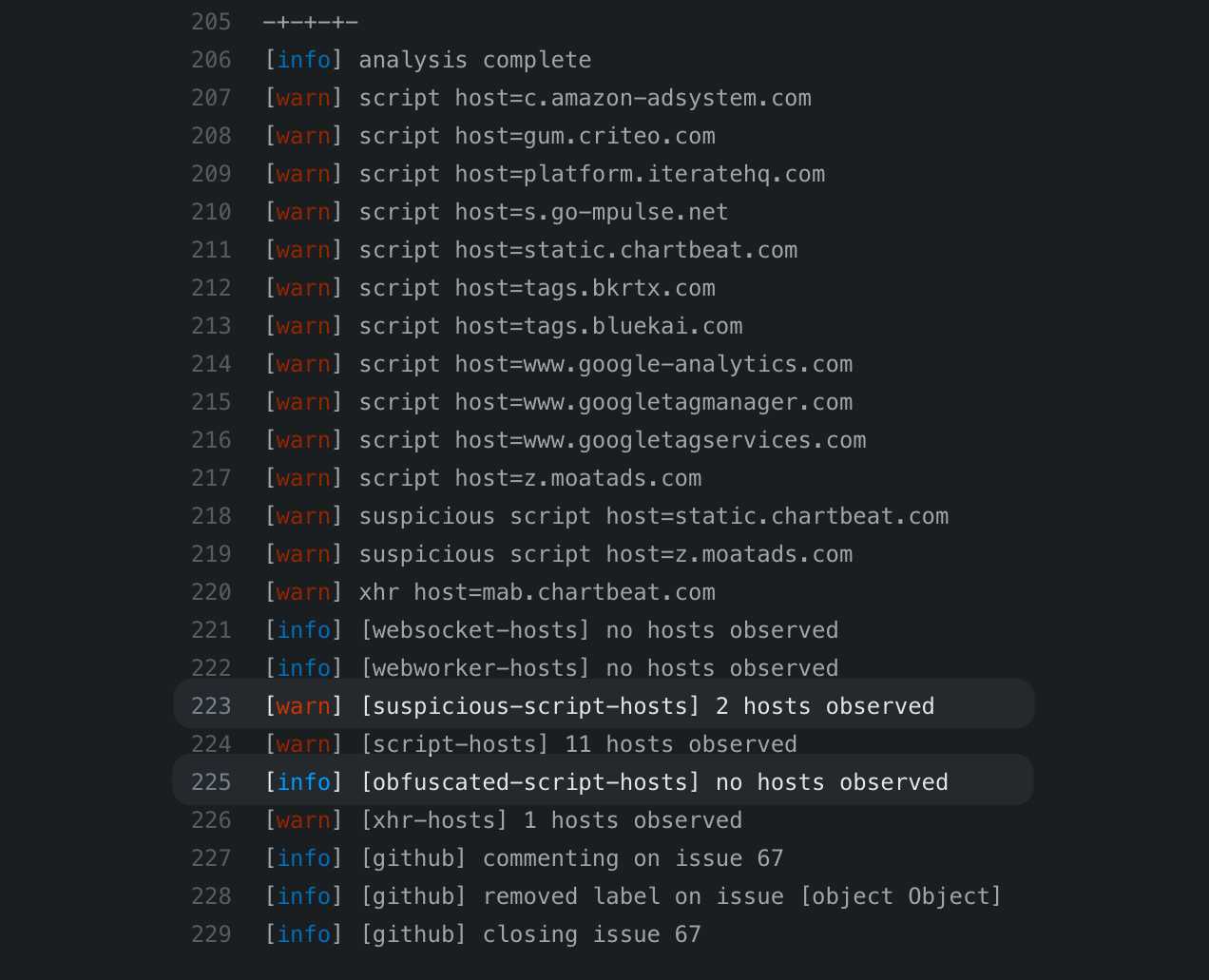 Driftbot job logs